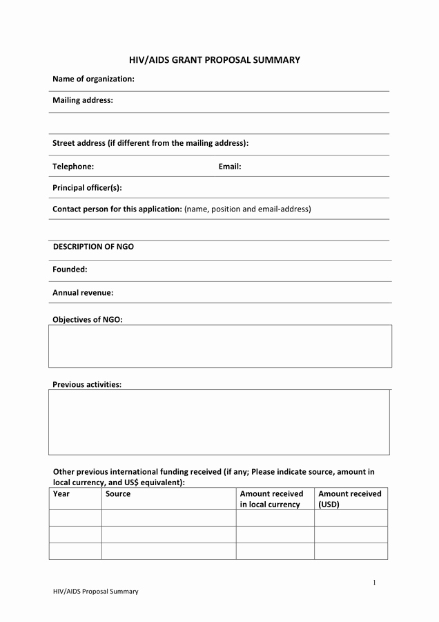 Grant Proposal Template Word Beautiful Grant Proposal Summary Template In Word and Pdf formats