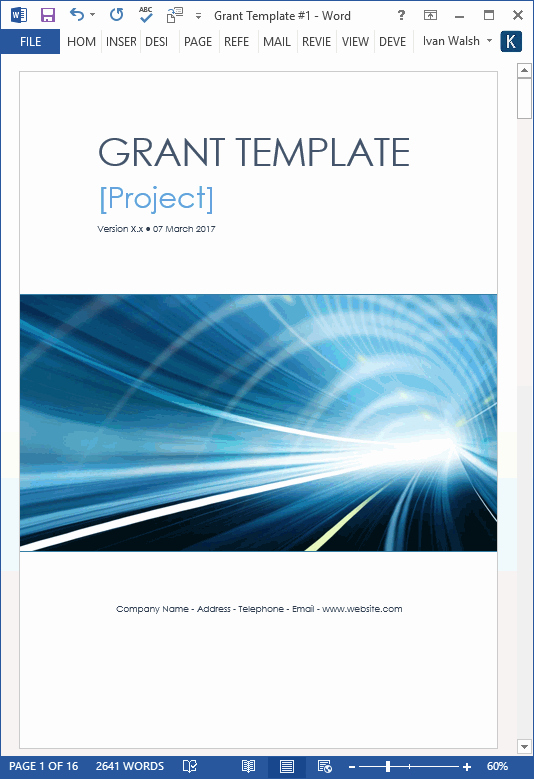 Grant Proposal Template Word Elegant Grant Proposal Template – Ms Word with Free Cover Letter