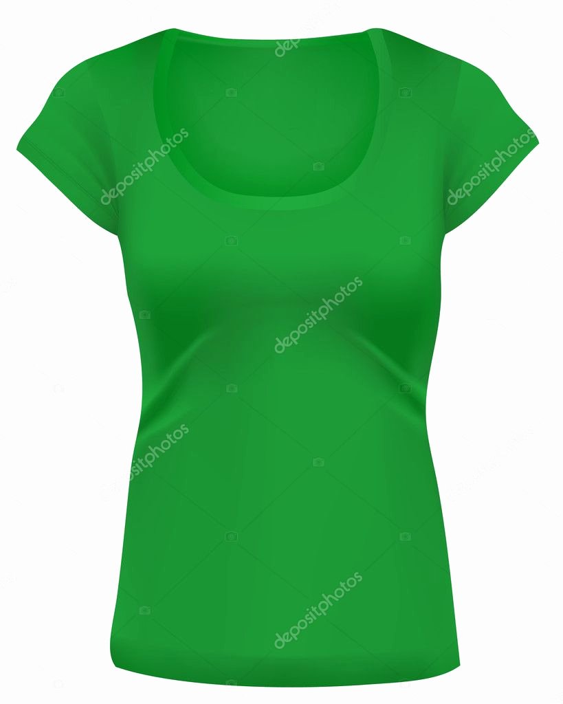 Green T Shirt Template Awesome Woman Green T Shirt Template — Stock Vector © Yaskii