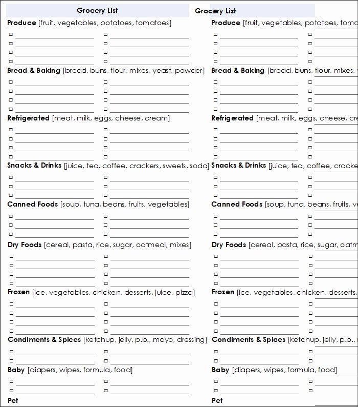 Grocery List Template Word Beautiful Grocery List Template 7 Free Word Pdf Documents