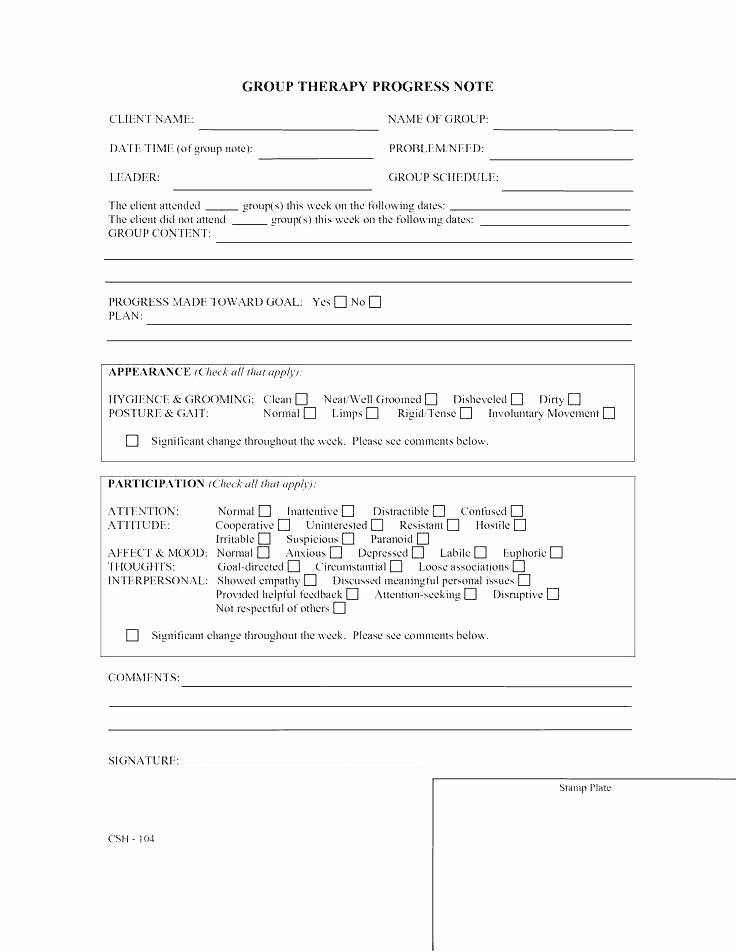 Group therapy Note Template Awesome 6 Sample Notes Doc Templates Group therapy Progress Blank