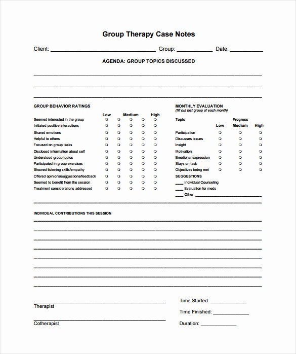 Group therapy Notes Template Beautiful Case Notes Template – 7 Free Word Pdf Documents Download