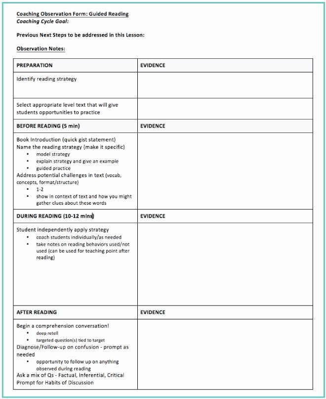 Guided Reading Template Pdf Beautiful A Guided Reading Observation Template