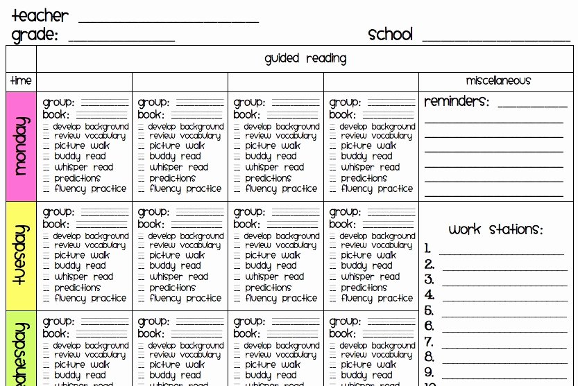 Guided Reading Template Pdf Unique Guided Reading Lesson Plan Template