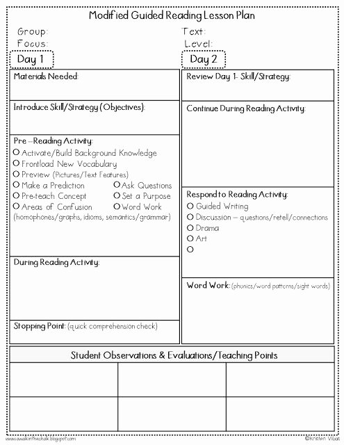 Guided Reading Template Pdf Unique Modified Guided Reading for Ells
