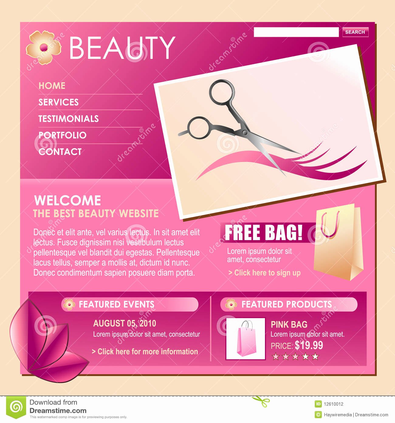Hair Flyers Free Template New Beauty Style Hair Business Template Stock Vector