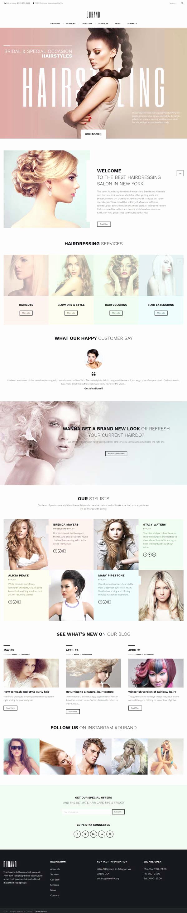 Hair Salon Web Template Elegant Beauty &amp; Hair Salon Website Template Website Templates