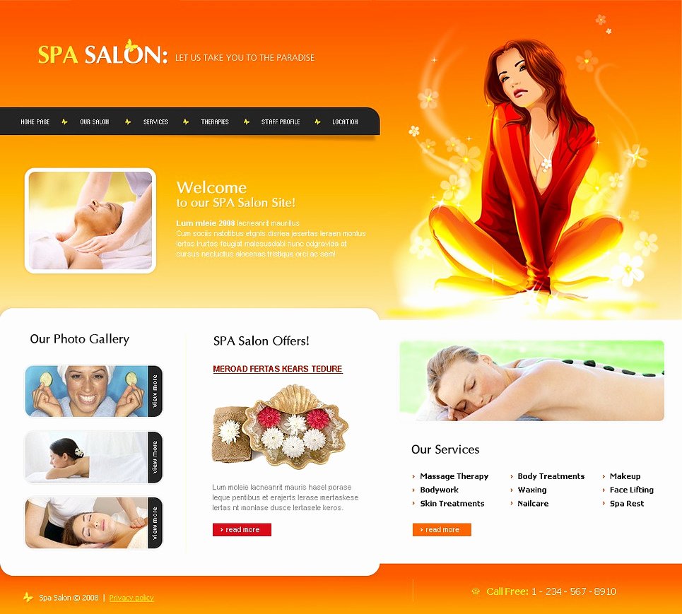 Hair Salon Web Template Luxury Beauty Salon Website Template