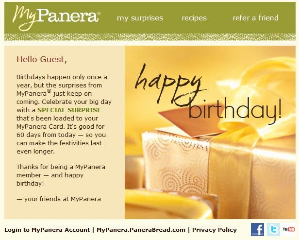 Happy Birthday Email Template Luxury Happy Birthday Email From Panera S Loyalty Club