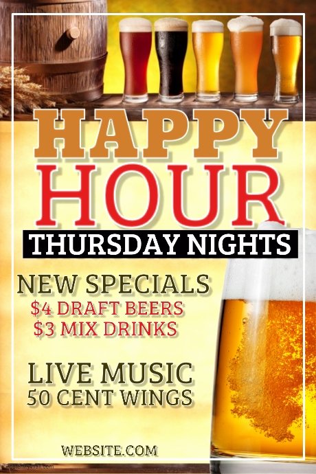 Happy Hour Flyer Template Awesome Happy Hour Template