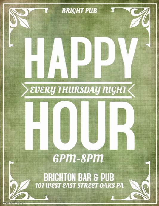 Happy Hour Flyer Template Beautiful Happy Hour Template