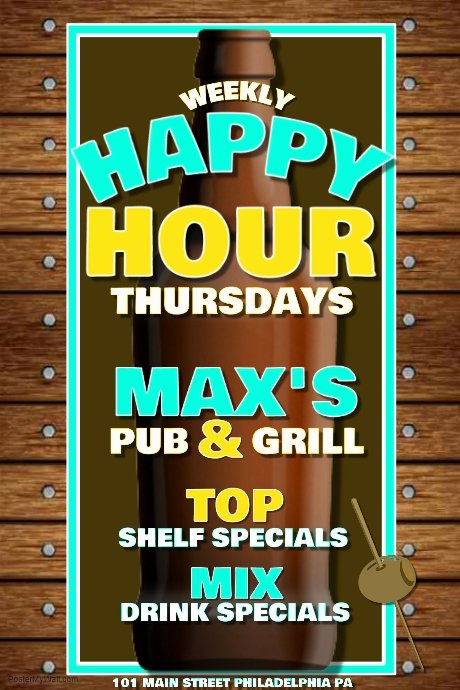 Happy Hour Flyer Template Inspirational Happy Hour Template