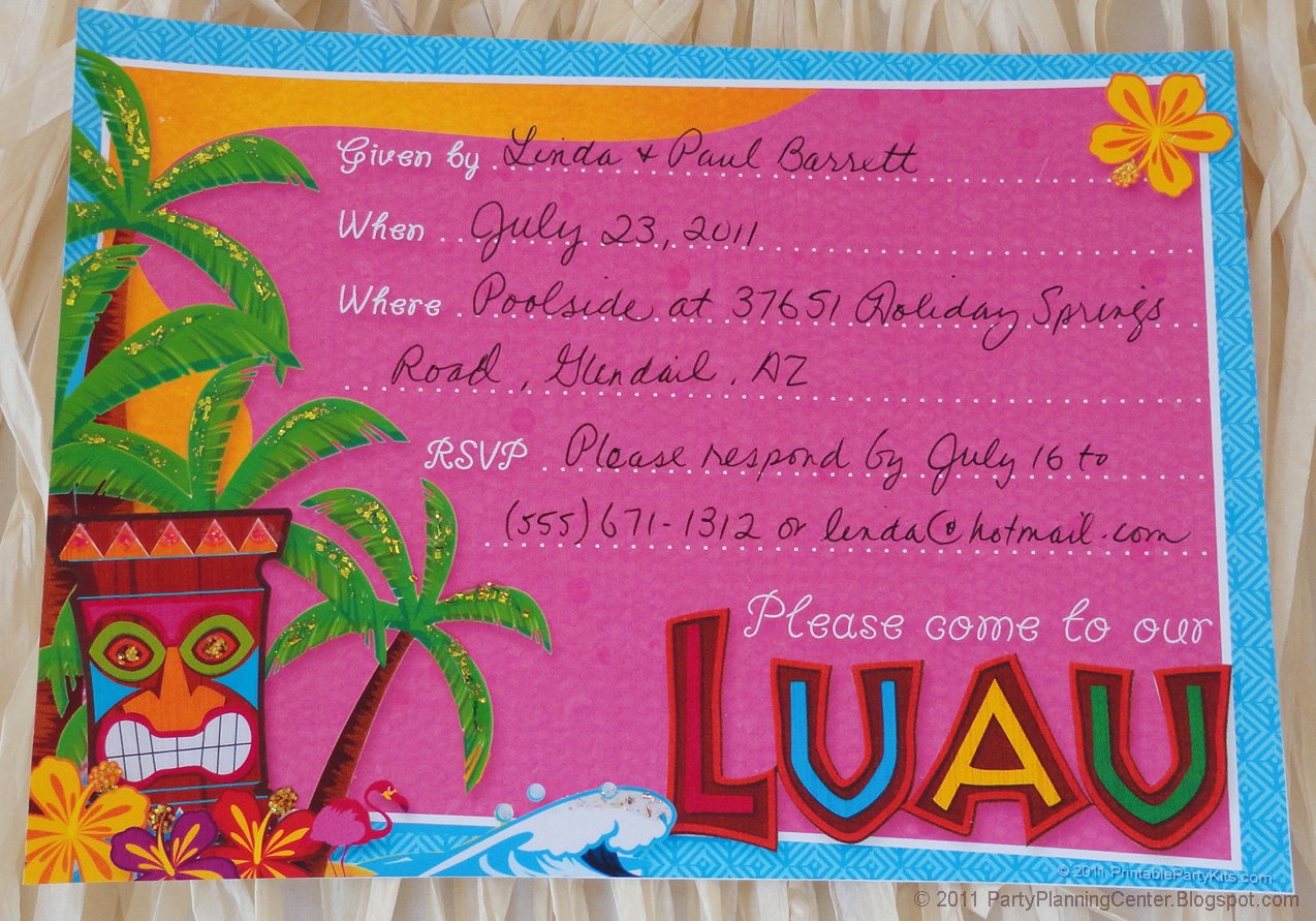 Hawaiian Party Invitation Template New 8 Best Of Free Printable Hawaiian Invitations