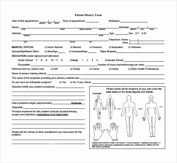 Health History form Template Awesome 15 Medical History forms