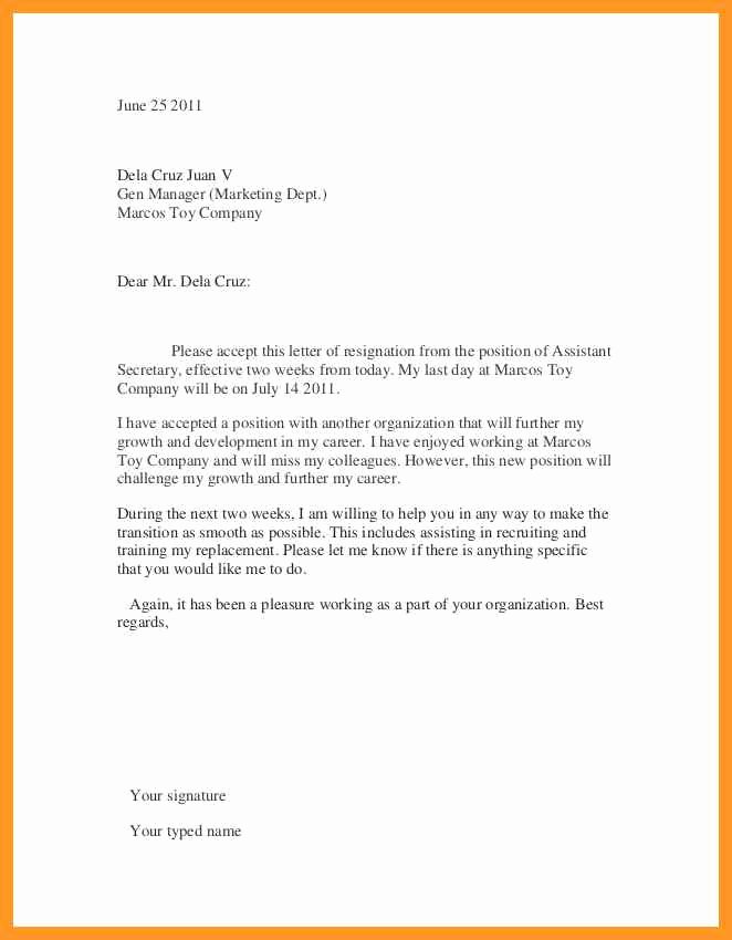Heartfelt Resignation Letter Template Unique Heartfelt Resignation Letter Sample