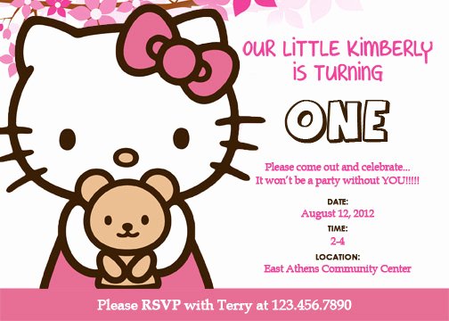 Hello Kitty Invite Template Elegant Free Personalized Hello Kitty Birthday Invitations