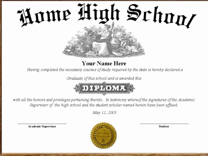 High School Diploma Template Elegant Printable Homeschool Diploma Template to Pin On