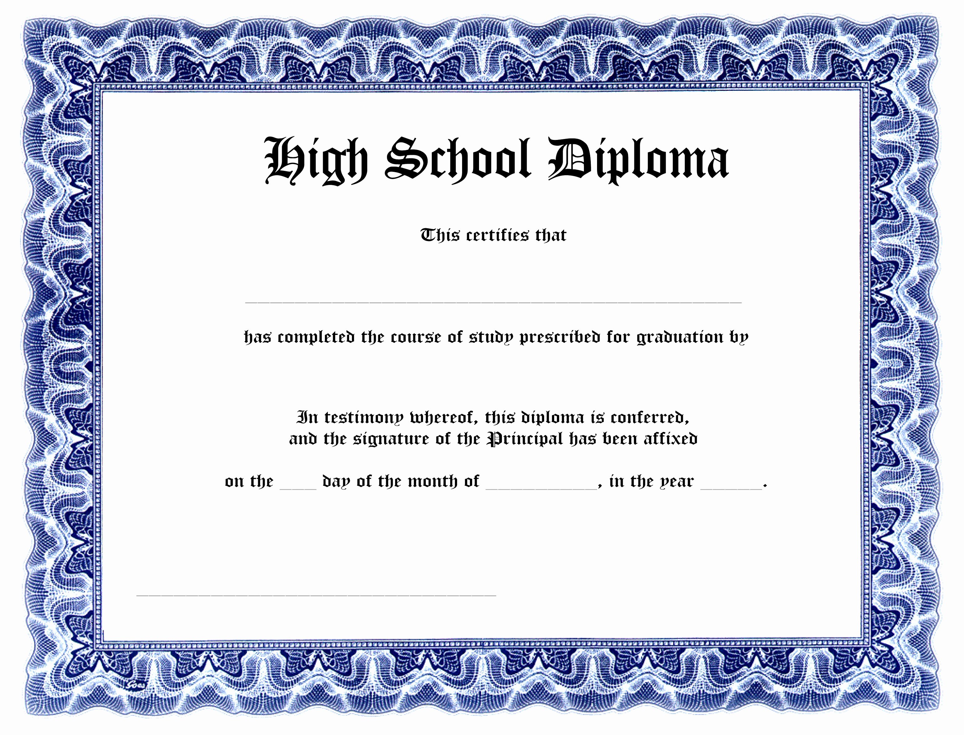 High School Diploma Template Unique 9 Printable Fake Diploma Templates Tiati