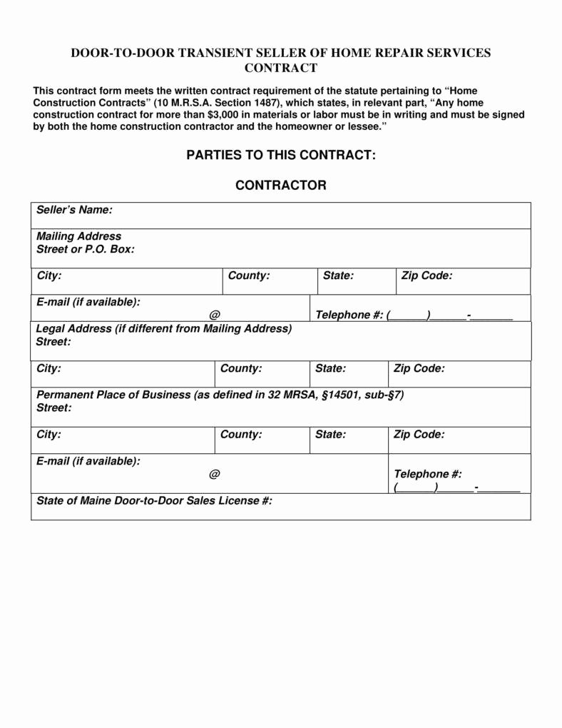 Home Repair Contract Template Beautiful 7 Home Repair Contract Templates Docs Word Pages