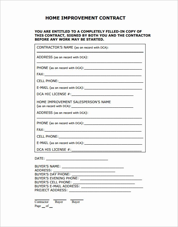 Home Repair Contract Template Unique 10 Home Remodeling Contract Templates Word Docs Pages