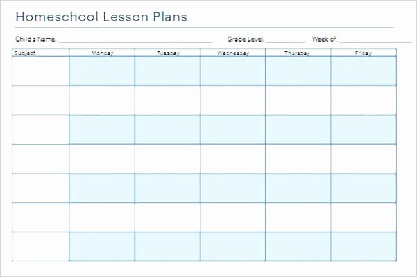 Homeschool Lesson Plan Template Fresh Free Lesson Plan Templates Printable Preschool Template