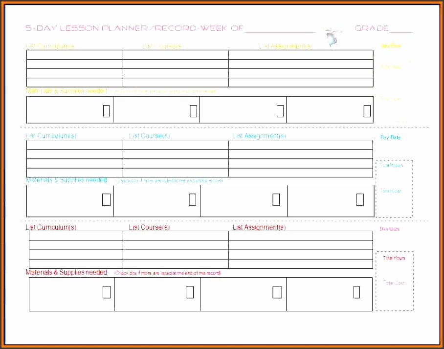 Homeschool Lesson Plan Template Lovely 9 Lesson Plan Checklist Template Sampletemplatess