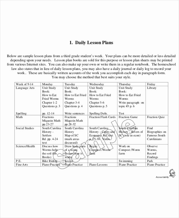 Homeschool Lesson Plan Template Unique 40 Lesson Plan Templates In Pdf