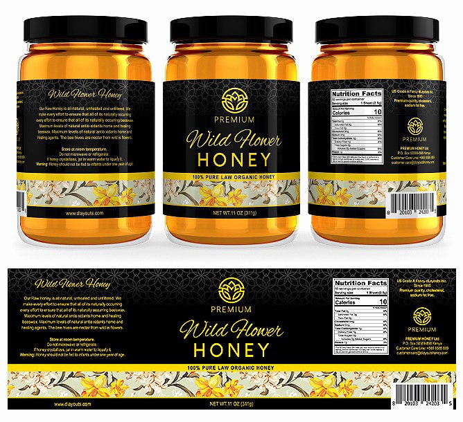 Honey Jar Labels Template Elegant Wild Flower Honey Labels Template Dlayouts Graphic