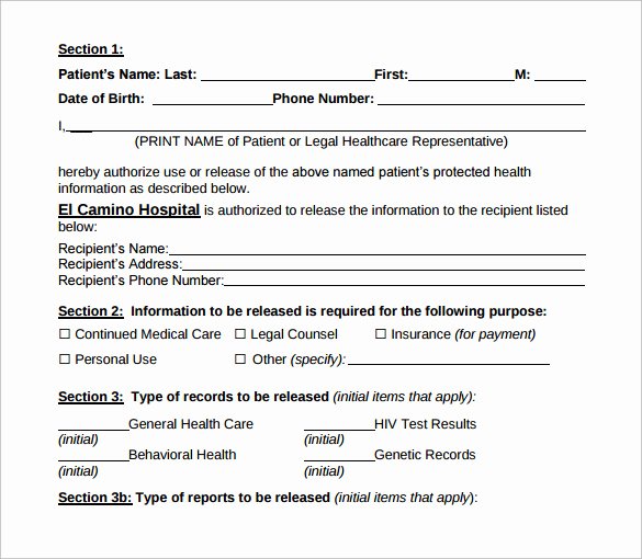 Hospital Release form Template Awesome 12 Hospital Release forms to Download for Free