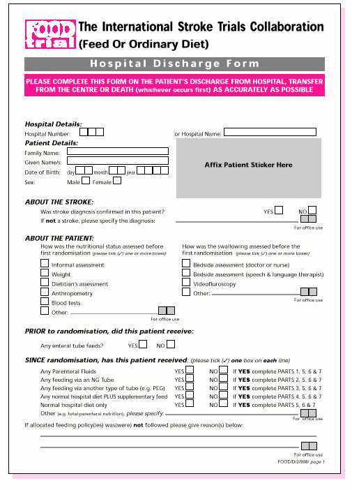 Hospital Release form Template Lovely 9 Free Printable Hospital Discharge Papers