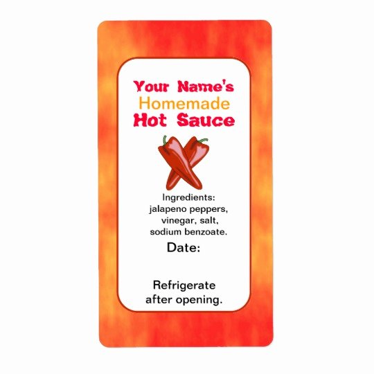 Hot Sauce Label Template Awesome Personalized Hot Sauce Labels Template Chilies X