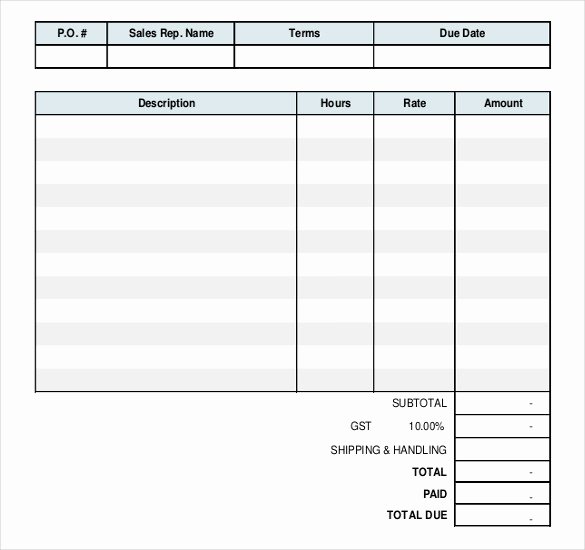Hourly Invoice Template Excel Awesome 60 Microsoft Invoice Templates Pdf Doc Excel