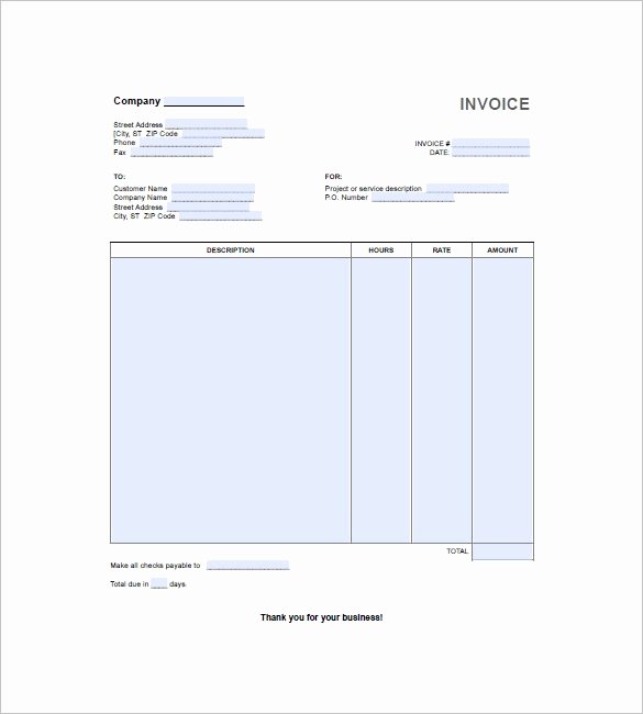 Hourly Invoice Template Excel Awesome Hours Worked Invoice Template Word 9 Things You Most