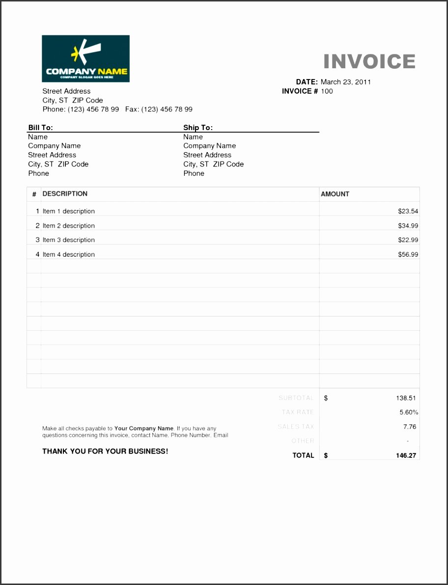 Hourly Invoice Template Excel Fresh 9 Hourly Invoice Template Sampletemplatess