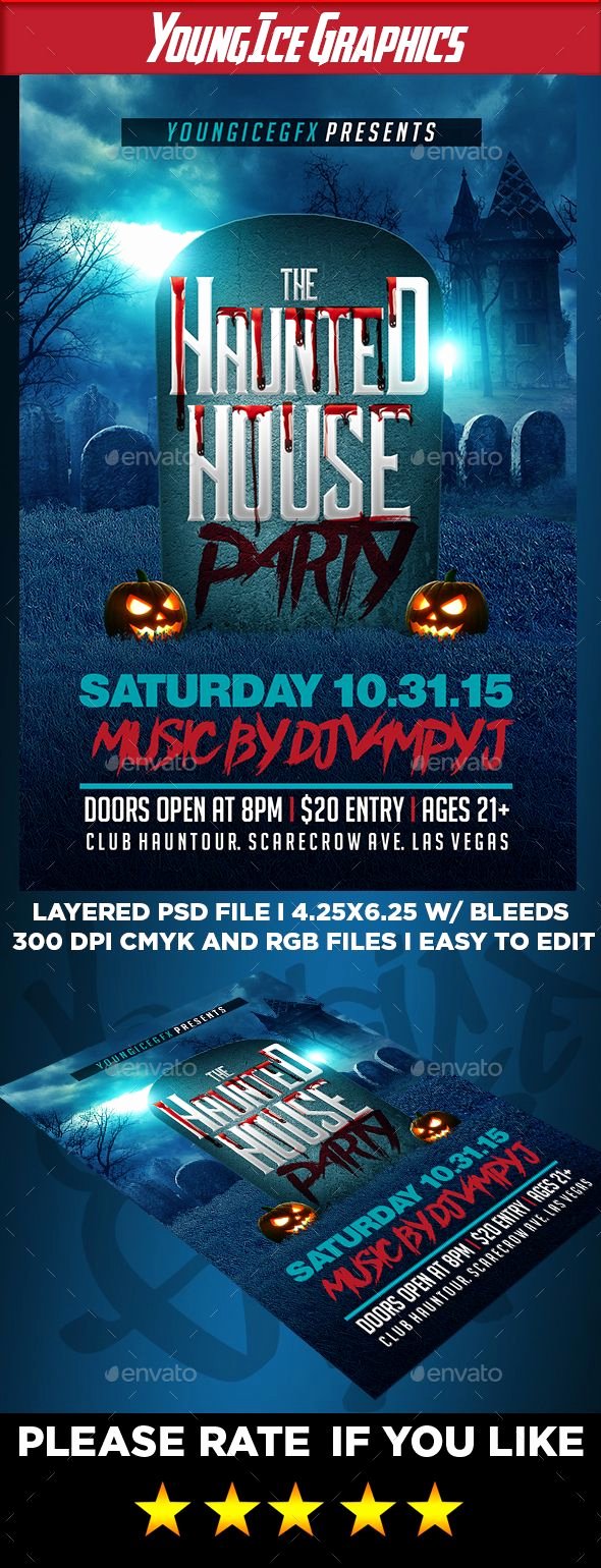 House Party Flyer Template Fresh Haunted House Party Flyer Template