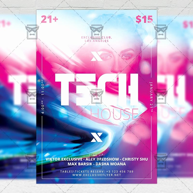 House Party Flyer Template Fresh Tech House Party Flyer – Club A5 Template
