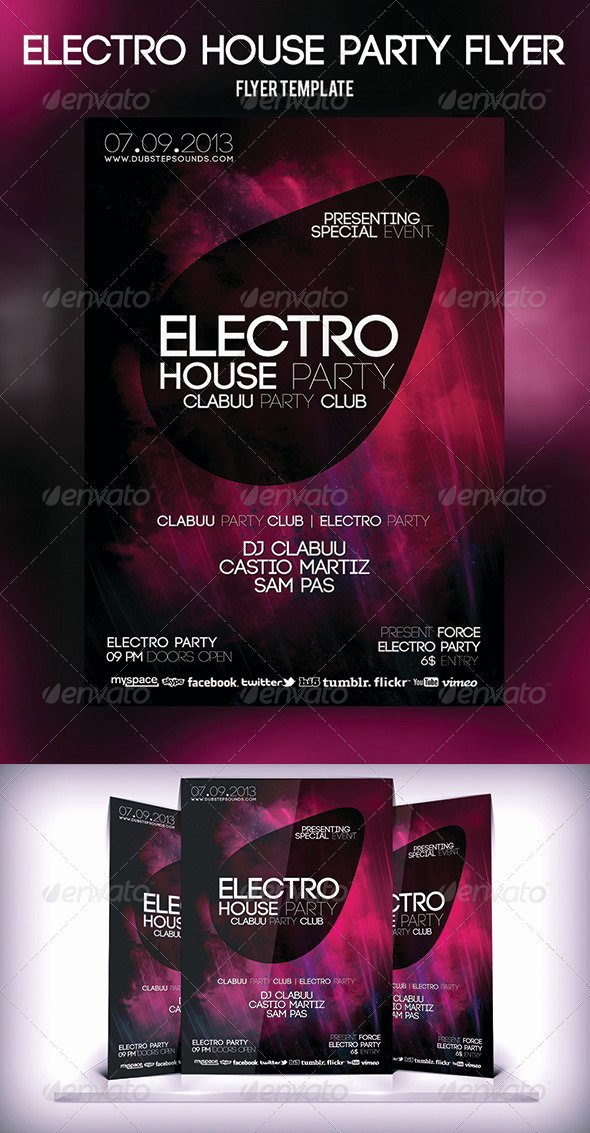 House Party Flyer Template Inspirational Print Template Graphicriver Electro House Party Flyer