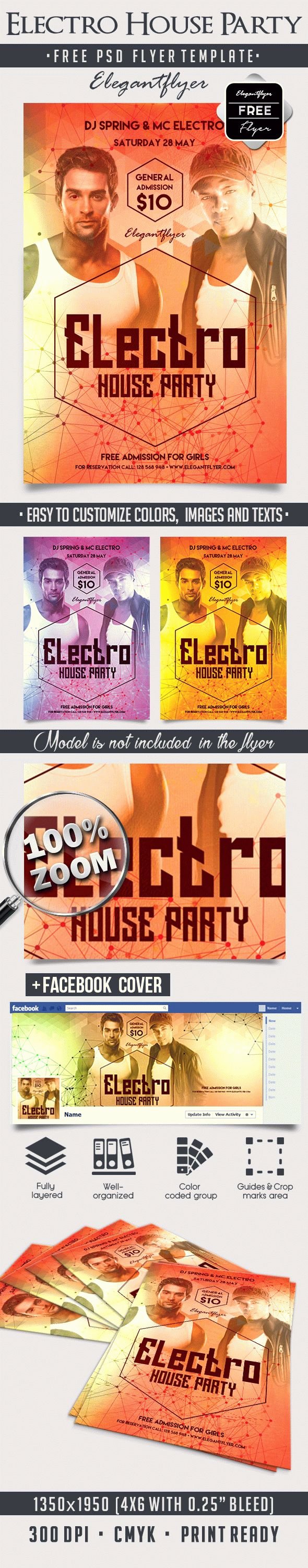 House Party Flyer Template New Electro House Party – Free Flyer Psd Template – by