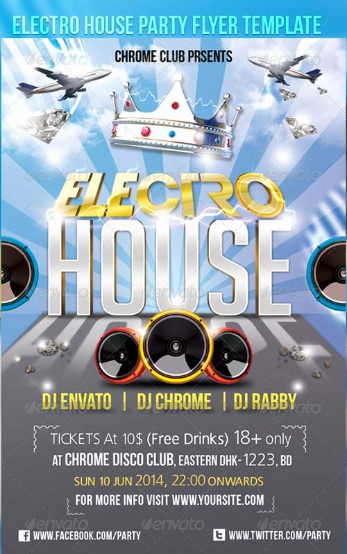 House Party Flyer Template New Graphicriver Electro House Party Flyer Template