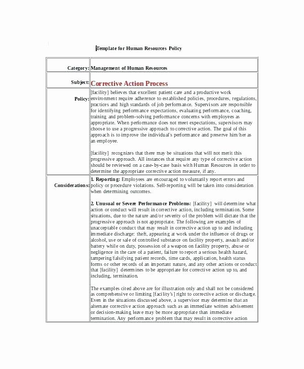 Human Resource Manual Template Fresh Policy and Procedure Manual Template Procedures Samples
