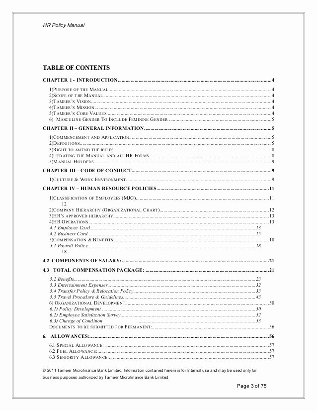 Human Resource Policy Template Inspirational Human Resource Manual Template New Human Resource Policy