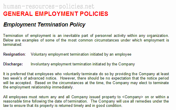 Human Resource Policy Template Unique Sample Human Resources Policies Sample Procedures for