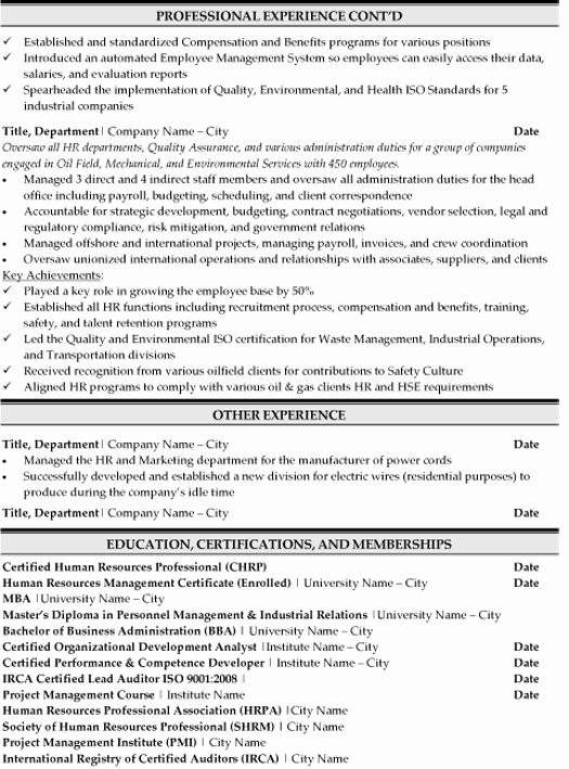 Human Resources Resume Template Inspirational Hr Specialist Resume Sample &amp; Template