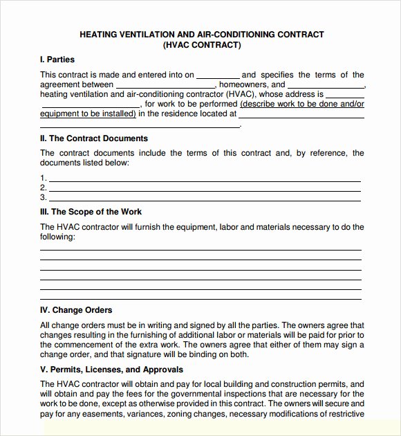 Hvac Service Agreement Template New Service Agreement Template 8 Free Samples Examples