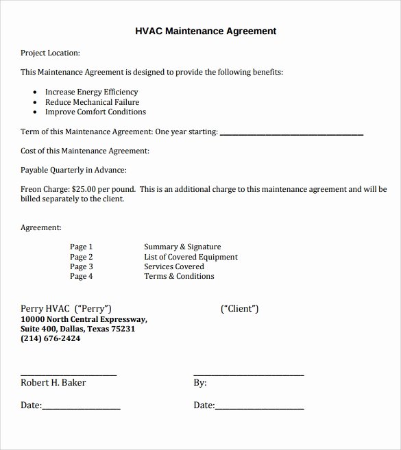Hvac Service Contract Template Awesome 14 Hvac Invoice Templates to Download for Free