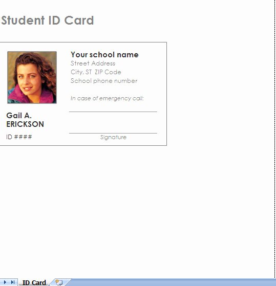 Id Card Template Word Inspirational Student Id Card Template