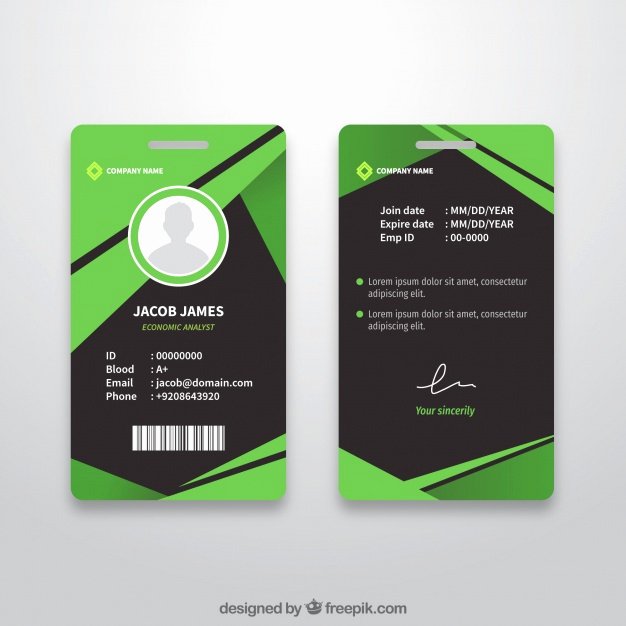 Identity Card Template Psd Unique Abstract Id Card Template with Flat Design Vector