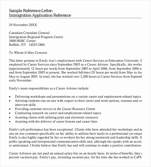 Immigration Reference Letter Template Lovely Reference Letter Templates – 18 Free Word Pdf Documents