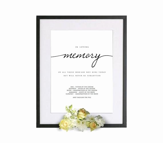 In Loving Memory Template Luxury Printable In Loving Memory Wedding Template In Loving Memory