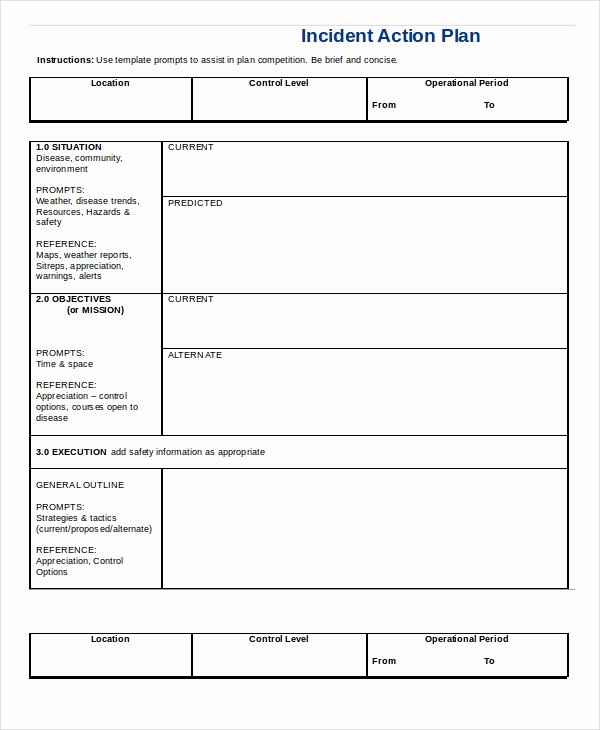 Incident Action Plan Template Inspirational Action Plan Templates 9 Free Word Pdf Documents